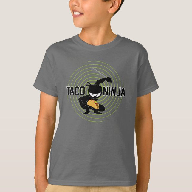 Design Taco Ninja - Camiseta Básica para Crianças (Frente)