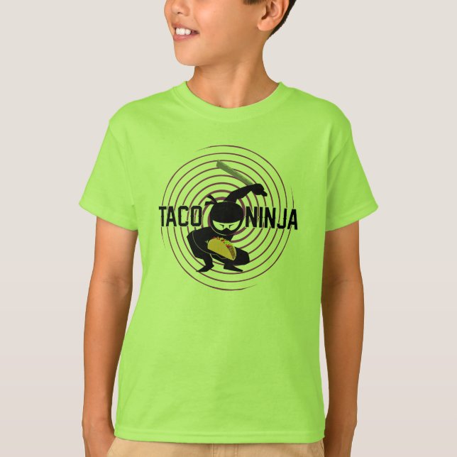 Design Taco Ninja - Camiseta Básica para Crianças (Frente)