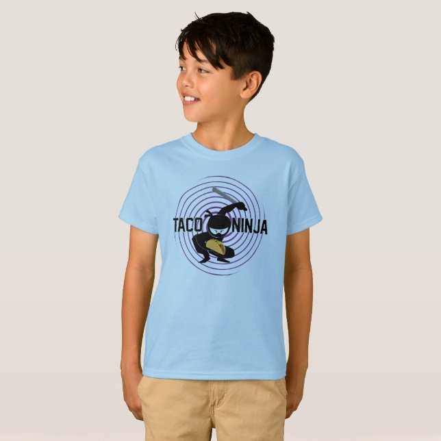 Design Taco Ninja - Camiseta Básica para Crianças (Frente Completa)
