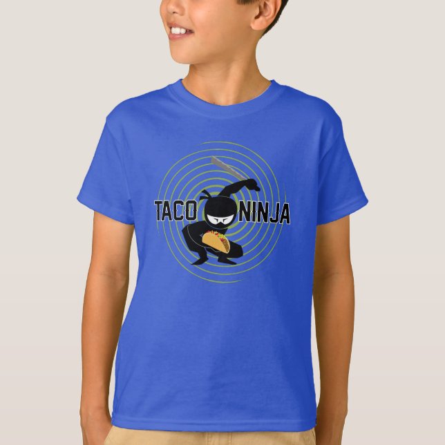 Design Taco Ninja - Camiseta Básica para Crianças (Frente)