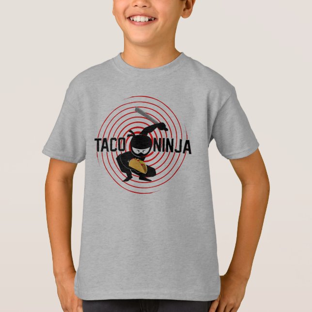 Design Taco Ninja - Camiseta Básica para Crianças (Frente)