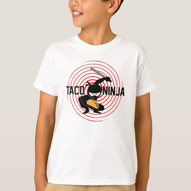 Design Taco Ninja - Camiseta Básica para Crianças (Frente)