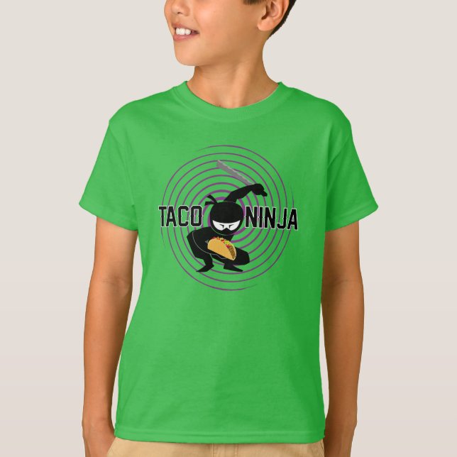 Design Taco Ninja - Camiseta Básica para Crianças (Frente)