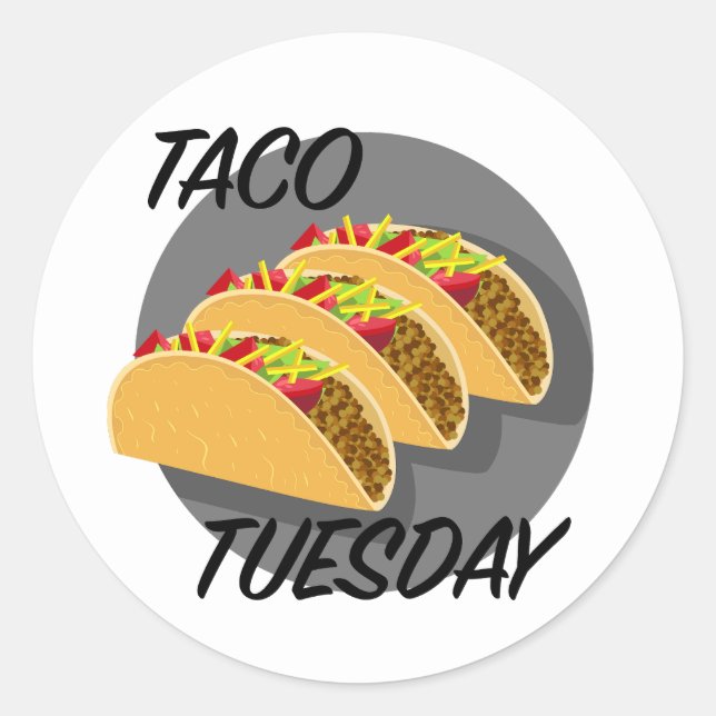 Design Taco Terça-feira - Adesivos redondos clássi (Frente)