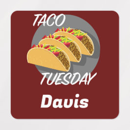 Design Taco Terça-feira - Etiqueta de Vestuário Pe