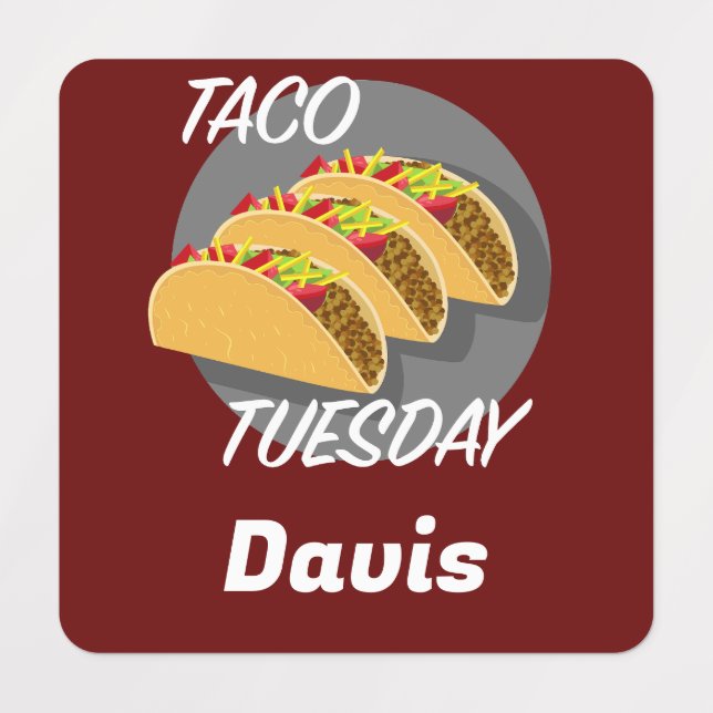 Design Taco Terça-feira - Etiqueta de Vestuário Pe (Design 1)