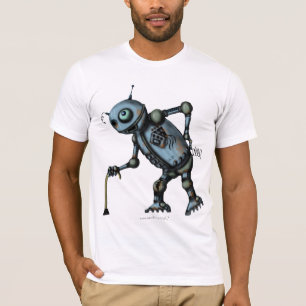 Design velho engraçado do t-shirt do robô