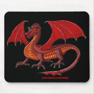 Design vermelho do mousepad do dragão