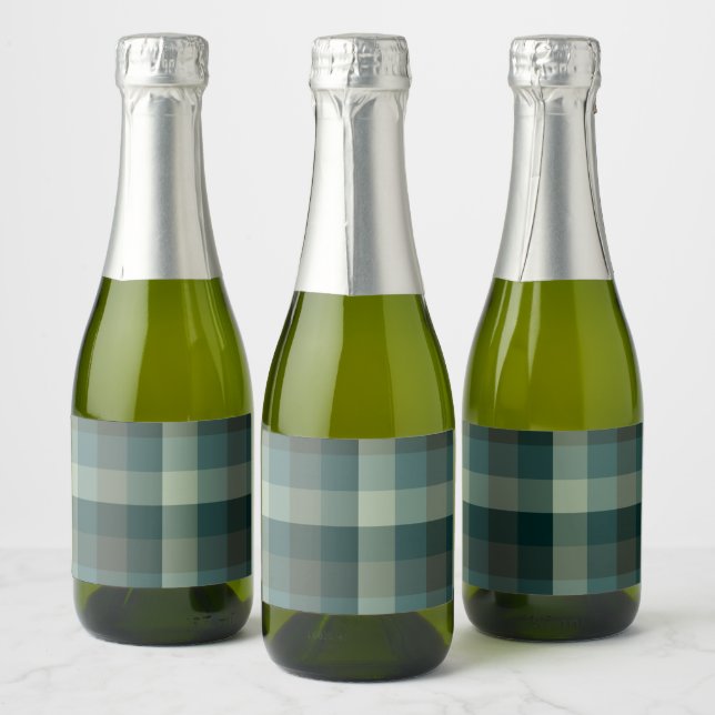 Design Xadrez Gingham Verde  (Garrafas)