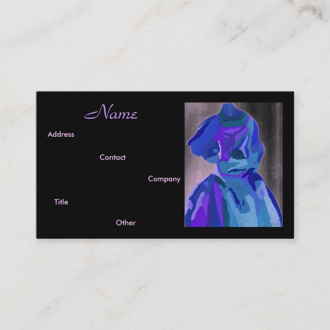 Designer de Moda Cartão de visita Azul II (Frente)