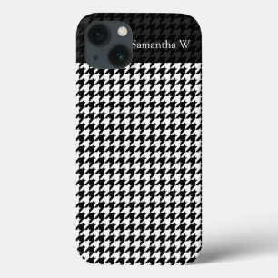 Designer de Moda Na moda de Houndstooth Preto/Bran
