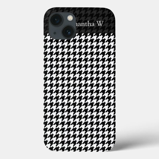 Designer de Moda Na moda de Houndstooth Preto/Bran (Verso)