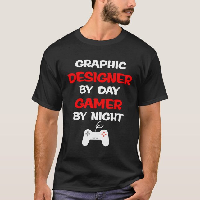 Designer gráfico pelo Gamer do dia pelo t-shirt da (Frente)