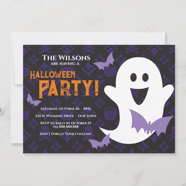 Designer Halloween, Convite de festas Fantasma (Frente)