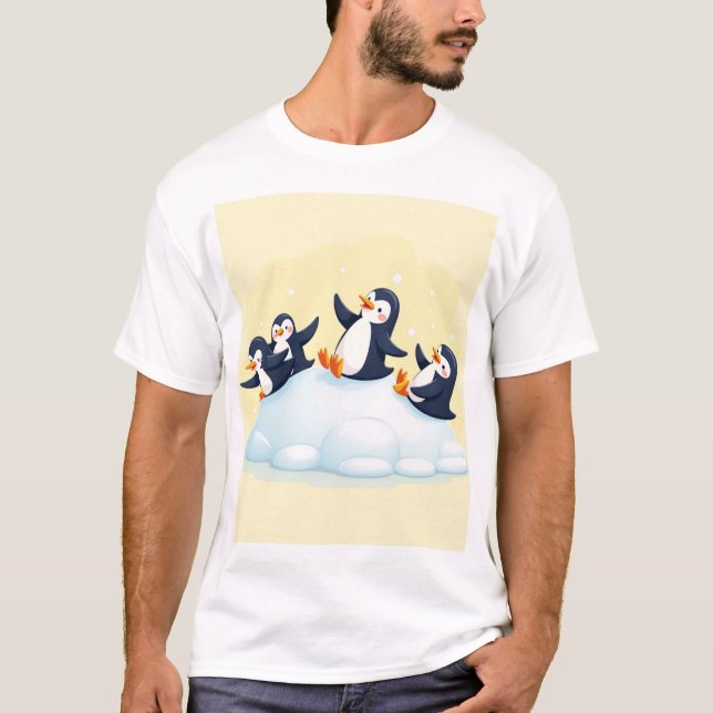 Designs de Camiseta de Slide Penguin (Frente)
