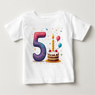 Designs de camiseta para o aniversário de cinco an