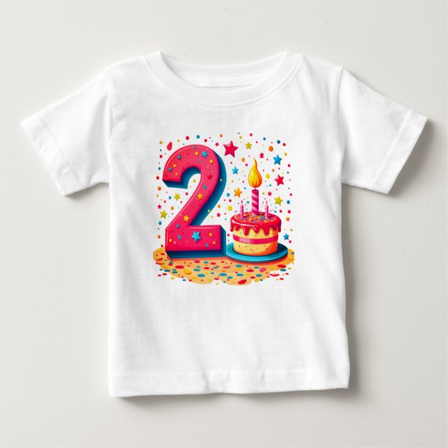 Designs de camiseta para o aniversário de dois ano (Frente)