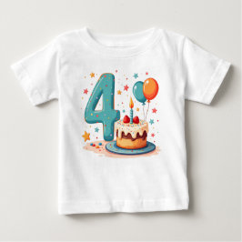 Designs de camiseta para o aniversário de quatro a