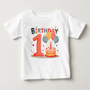 Designs de camiseta para o aniversário de um ano