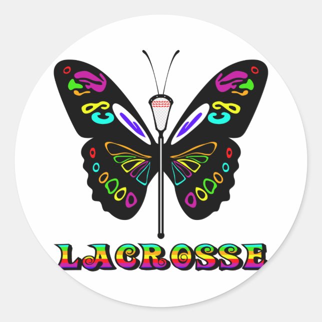 Designs de Lacrosse Adesivo de Borboleta (Frente)