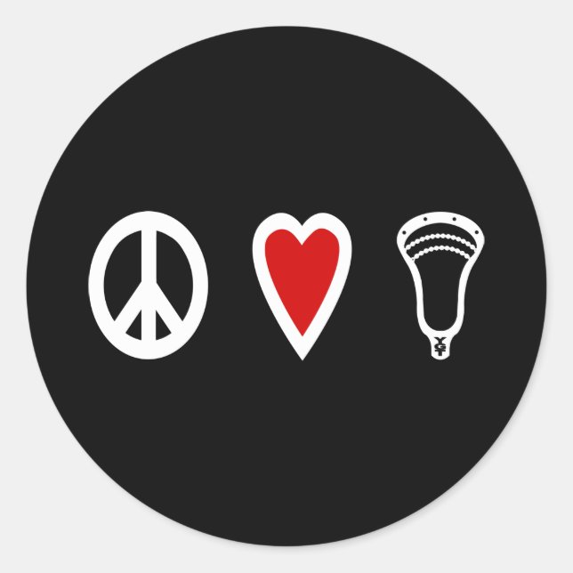 Designs de Lacrosse PeaceLoveLacrosse adesivo bran (Frente)