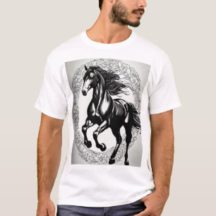 Designs de T-Shirt com Tatuagem de Cavalo Negrito