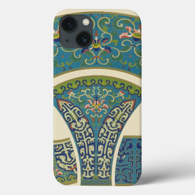 Designs Orientais Azuis com Rostos Sorridentes (Verso)