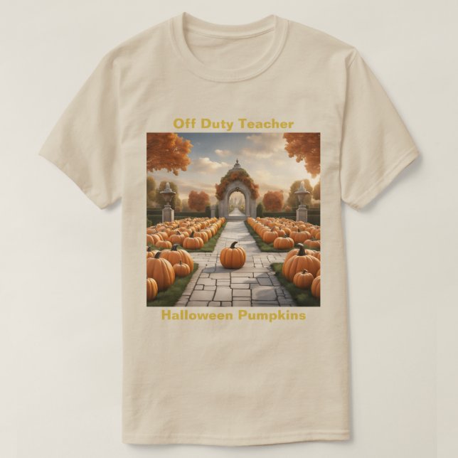 Desligado Professor Halloween Pumpkins T-Shirt (Frente do Design)