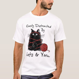 Deslizado facilmente por gatos e fios T-Shirt