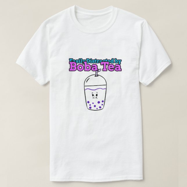 Deslocado facilmente por boba tea T-Shirt (Frente do Design)