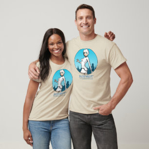 Deslocamento azul - t-shirt longo da Capa de