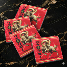 Deslumbrante Ano Novo Chinês Vermelho Dourado do B