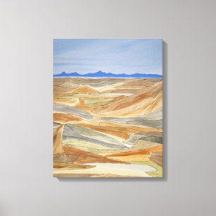 Desolar Impressão de Arte de Linha de Cores de Águ