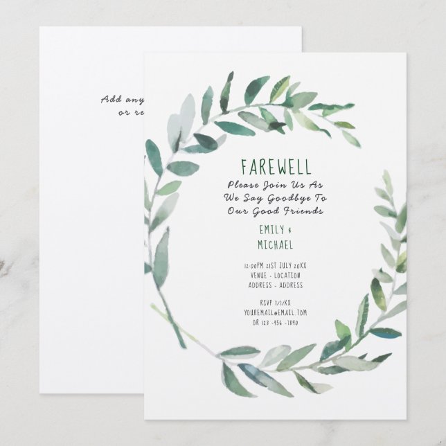 Despedida De Convite de festas Arte Rústica Kraft (Frente/Verso)