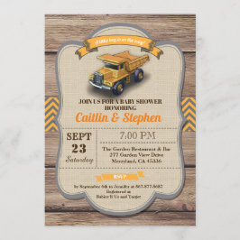 Despeje o convite de chá de fraldas de caminhão. R