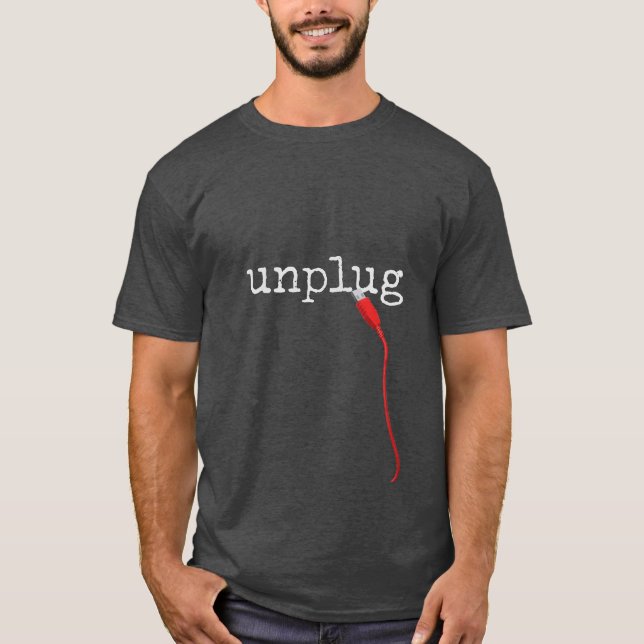 DESPLUG Text With USB T-Shirt (Frente)