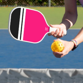 Desportivo Rosa Vibrante Preto Duplo Branco Listra