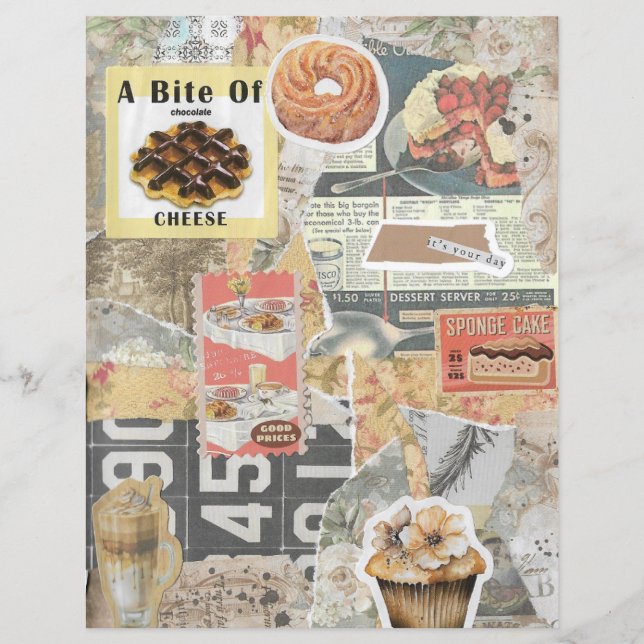 Dessert & Coffee Vintage Ephemera Decoupage (Frente)