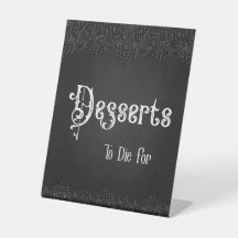 Desserts Black Lace Gothic Sinal de Mesa de Casame