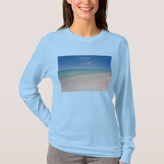 Destin Florida Beach Long Sleeve T-shirt (Frente)
