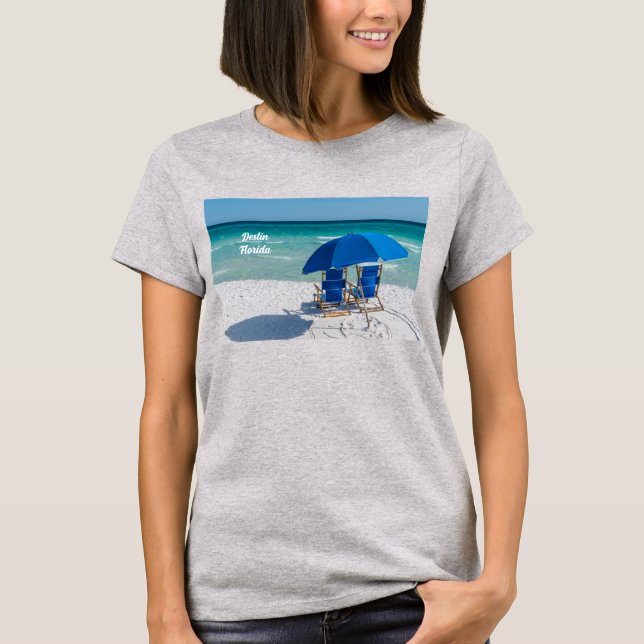 Destin Florida Chairs E Umbrella T-Shirt (Frente)