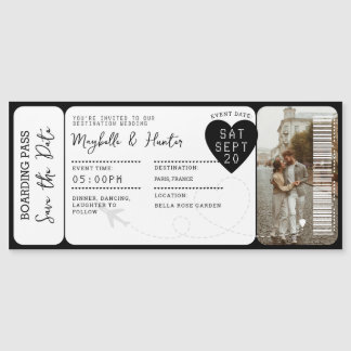 Destination Wedding Boarding Pass Ticket QR Code