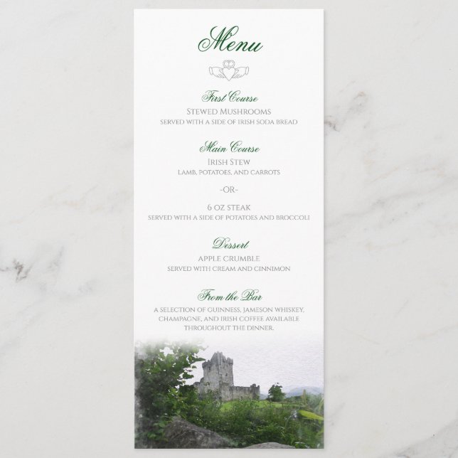 Destino da aguarela: Menu de Ireland (Frente)