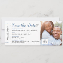 Destino de Embarque Foto Azul Salvar a Data