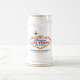 Destino de Vegas que Wedding a caneca de cerveja