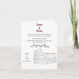Destino do Casamento - Roma, Itália Convite