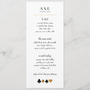 Destino Menu Casamento de Las Vegas Faux Dourada G