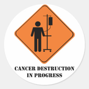 destruição do cancer na folha da etiqueta do
