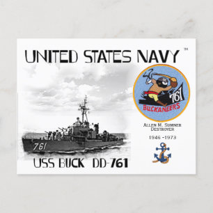 DESTRUIDOR USS BUCK DD-761 - CARTÃO POSTAL