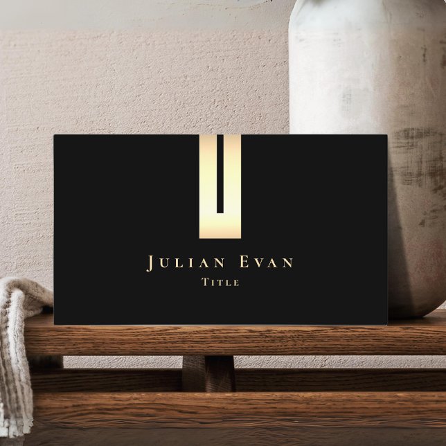 Detalhe artístico preto e Cartão de visita Dourado (Criador carregado)